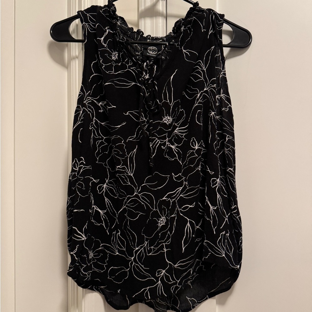 Floral tie neck tank